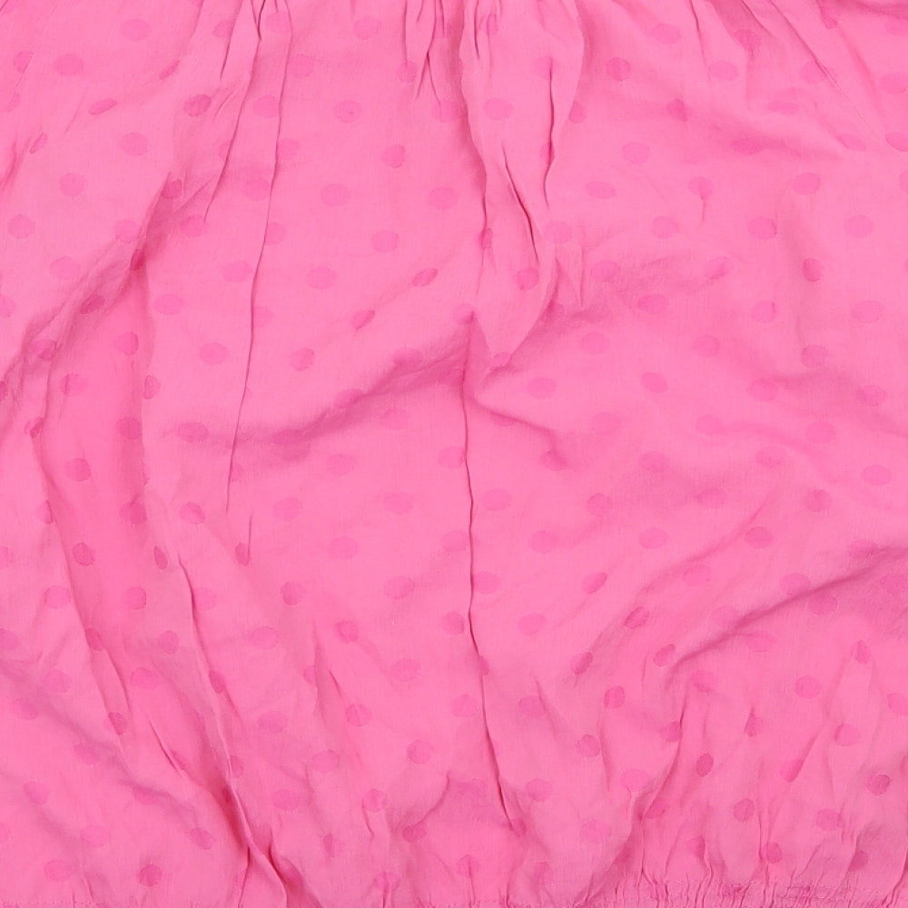 FF Womens Pink Polka Dot  Basic Blouse Size 14