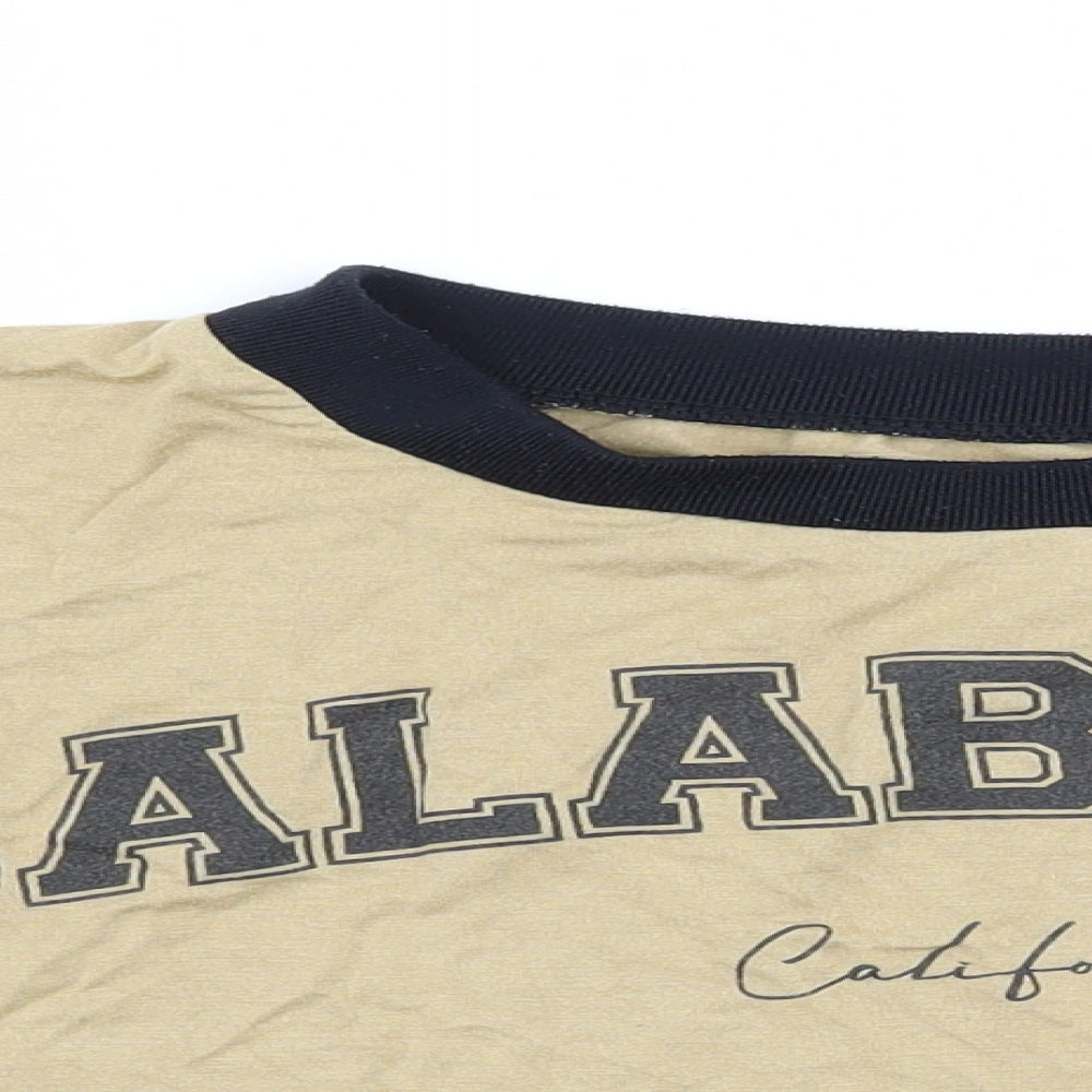 Lasula Womens Beige  Jersey Basic T-Shirt Size 8  - Calabasas