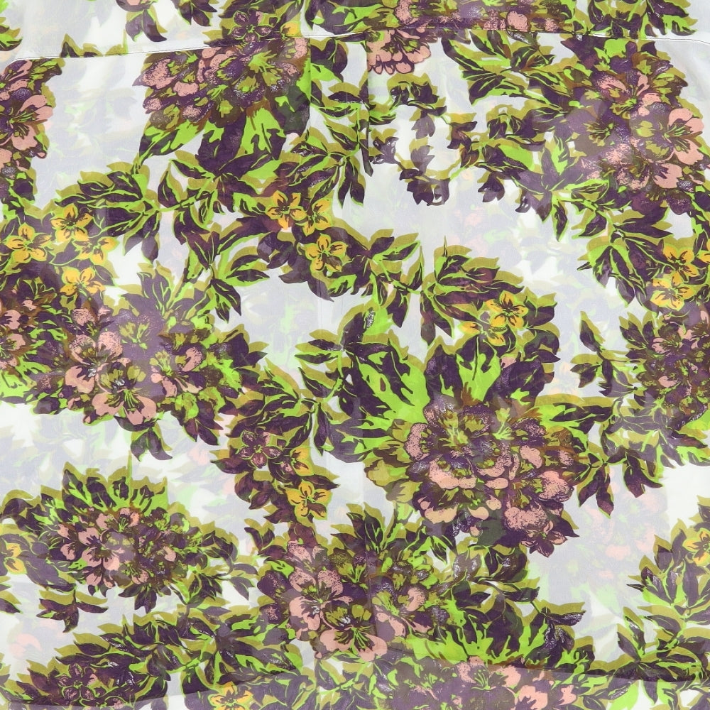 Topshop Womens White Floral  Basic Blouse Size 6