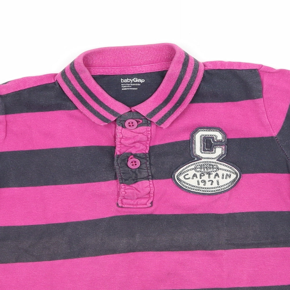 Gap Boys Purple Striped Jersey Basic T-Shirt Size 4 Years
