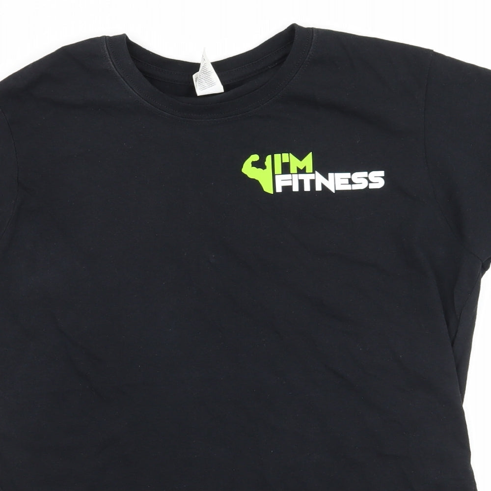 Gildan Womens Black  Jersey Basic T-Shirt Size L  - I'm Fitness
