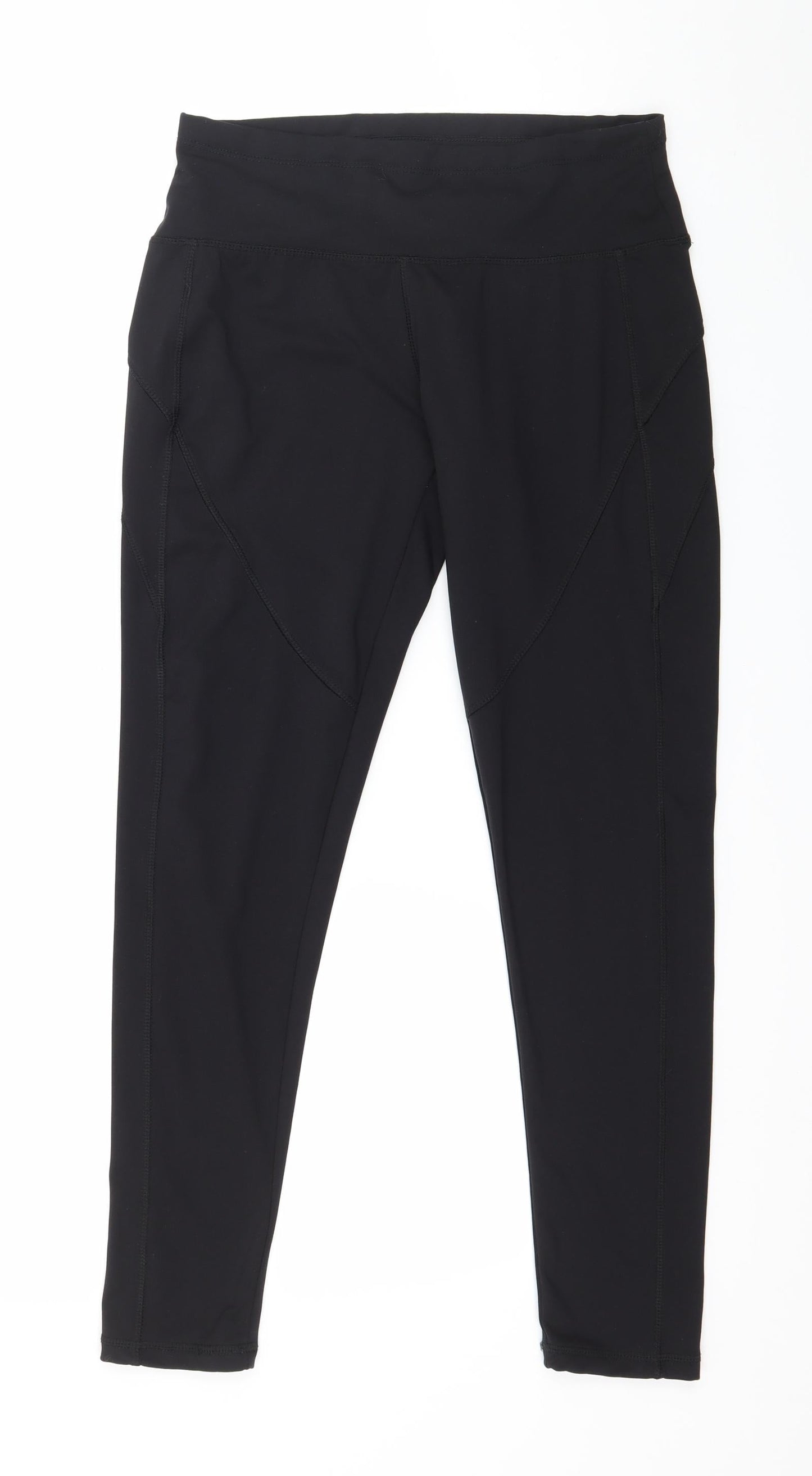 WORKOUT Womens Black  Jersey Capri Leggings Size 10 L26 in