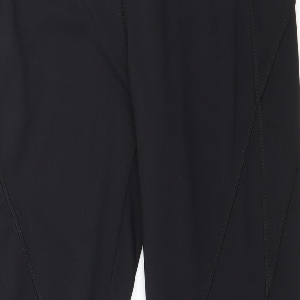 WORKOUT Womens Black  Jersey Capri Leggings Size 10 L26 in