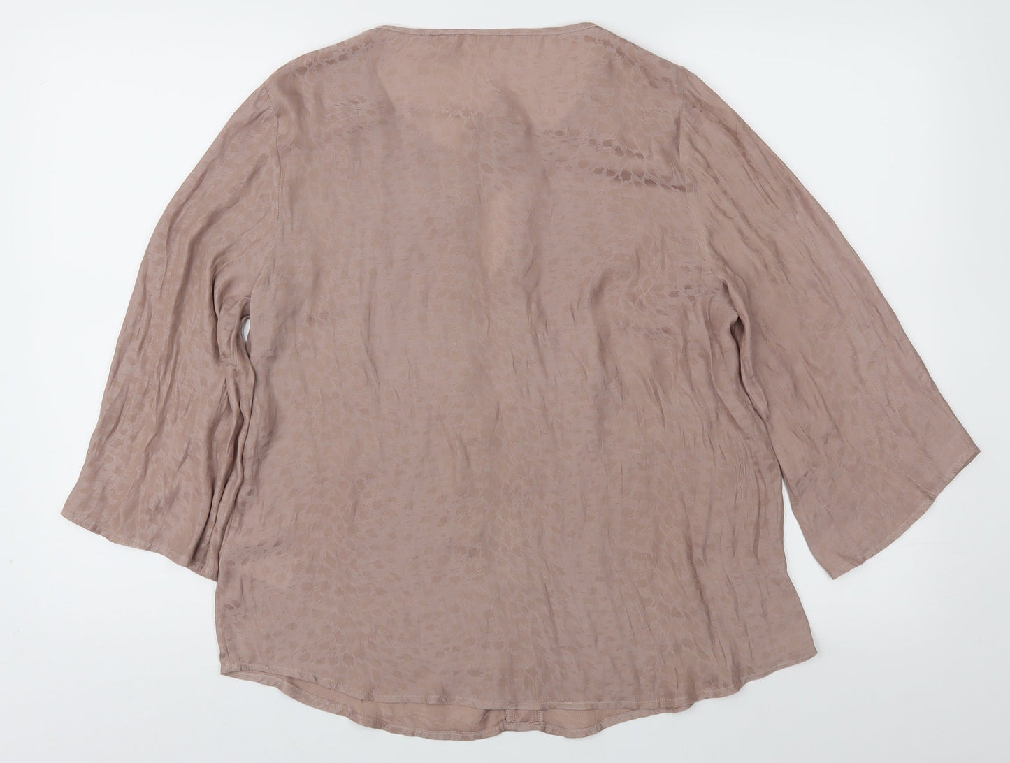 Saint Tropez Clothing Womens Brown Animal Print  Basic Blouse Size M
