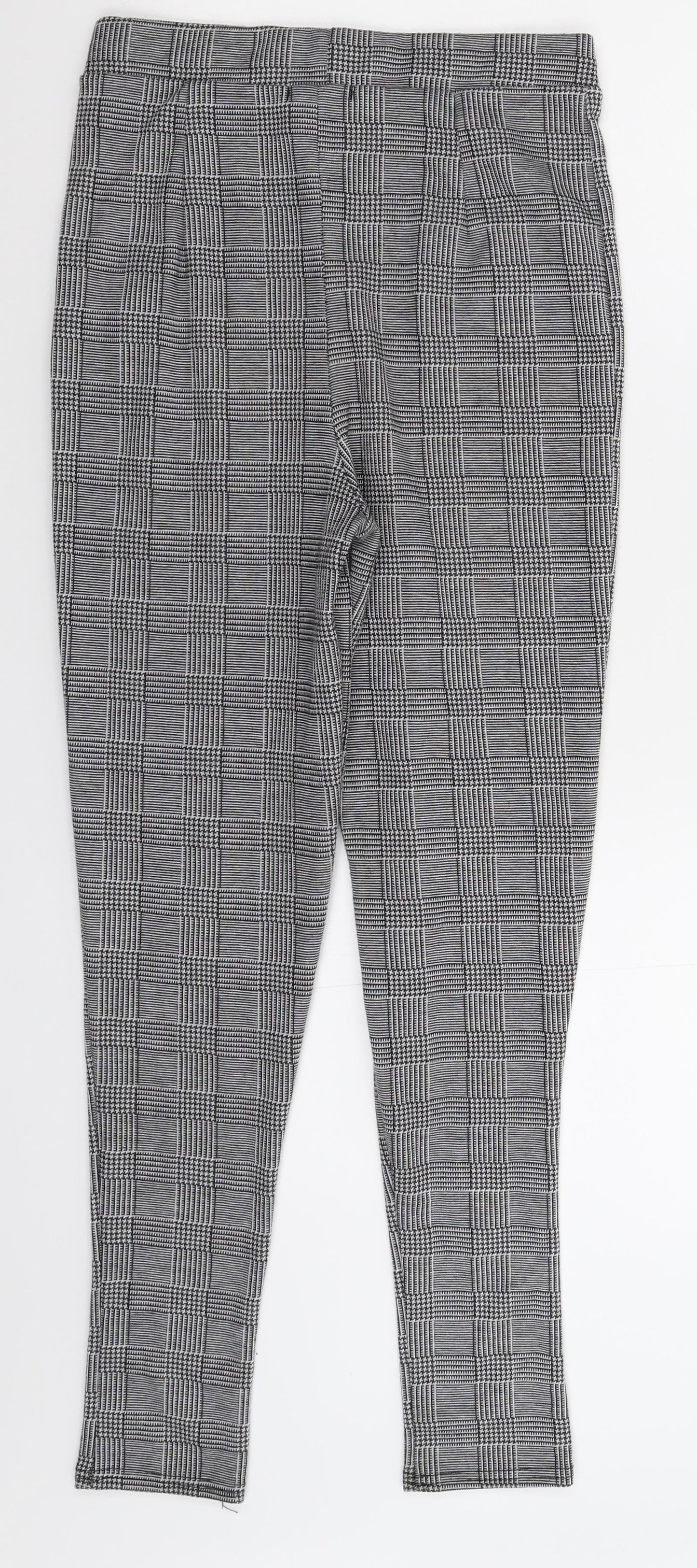 Boohoo Womens Grey Check  Trousers  Size 10 L28 in