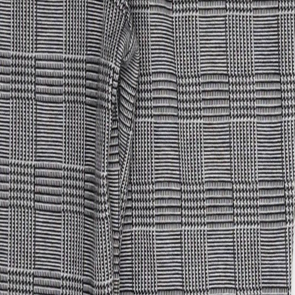 Boohoo Womens Grey Check  Trousers  Size 10 L28 in