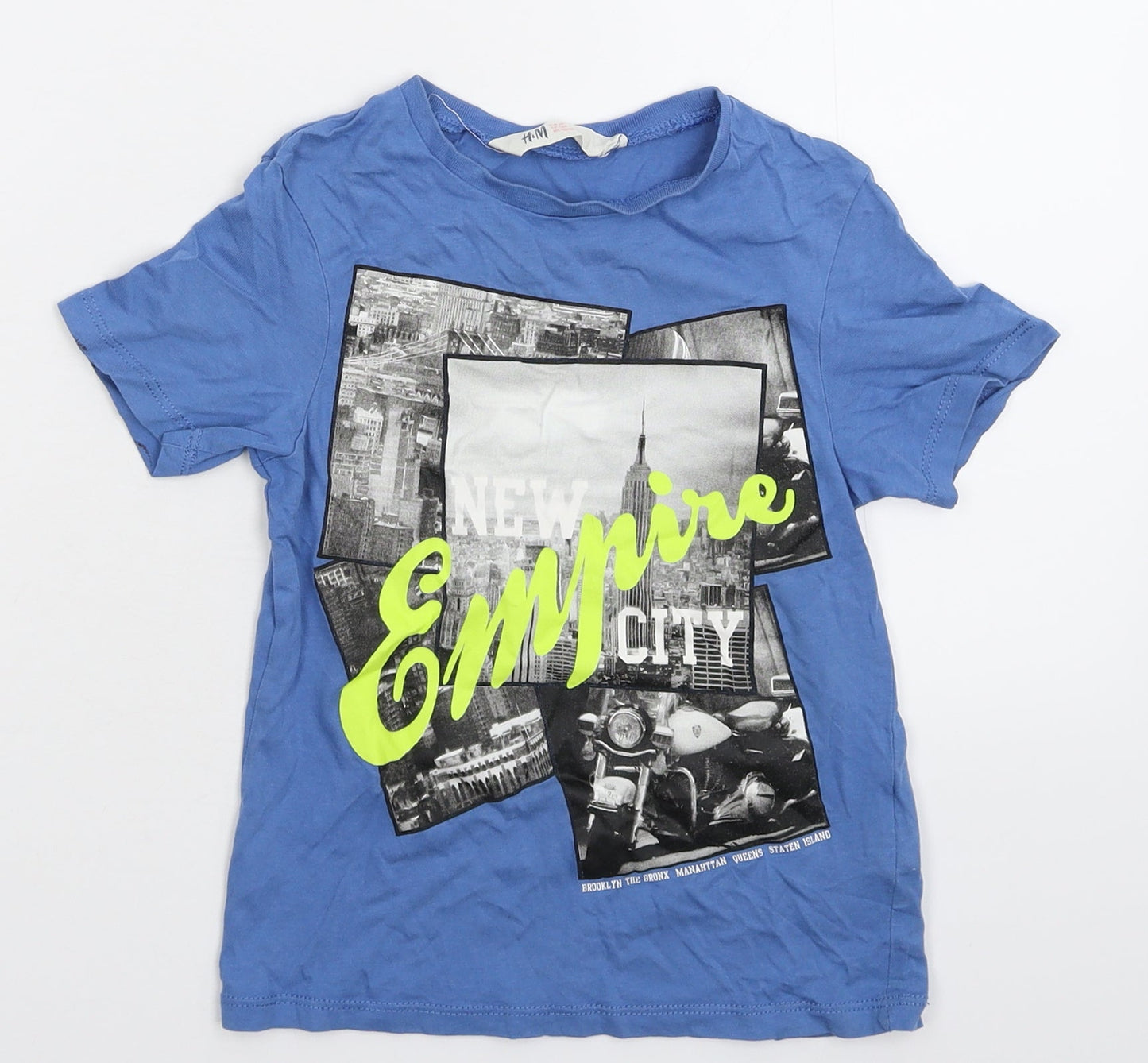 H&M Boys Blue   Basic T-Shirt Size 5-6 Years