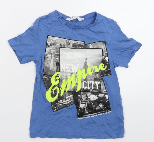 H&M Boys Blue   Basic T-Shirt Size 5-6 Years