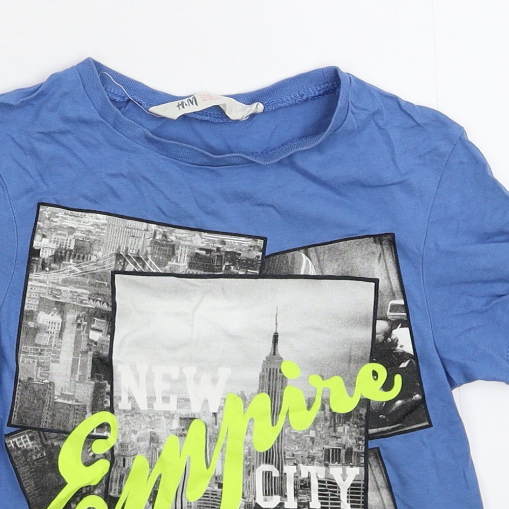 H&M Boys Blue   Basic T-Shirt Size 5-6 Years