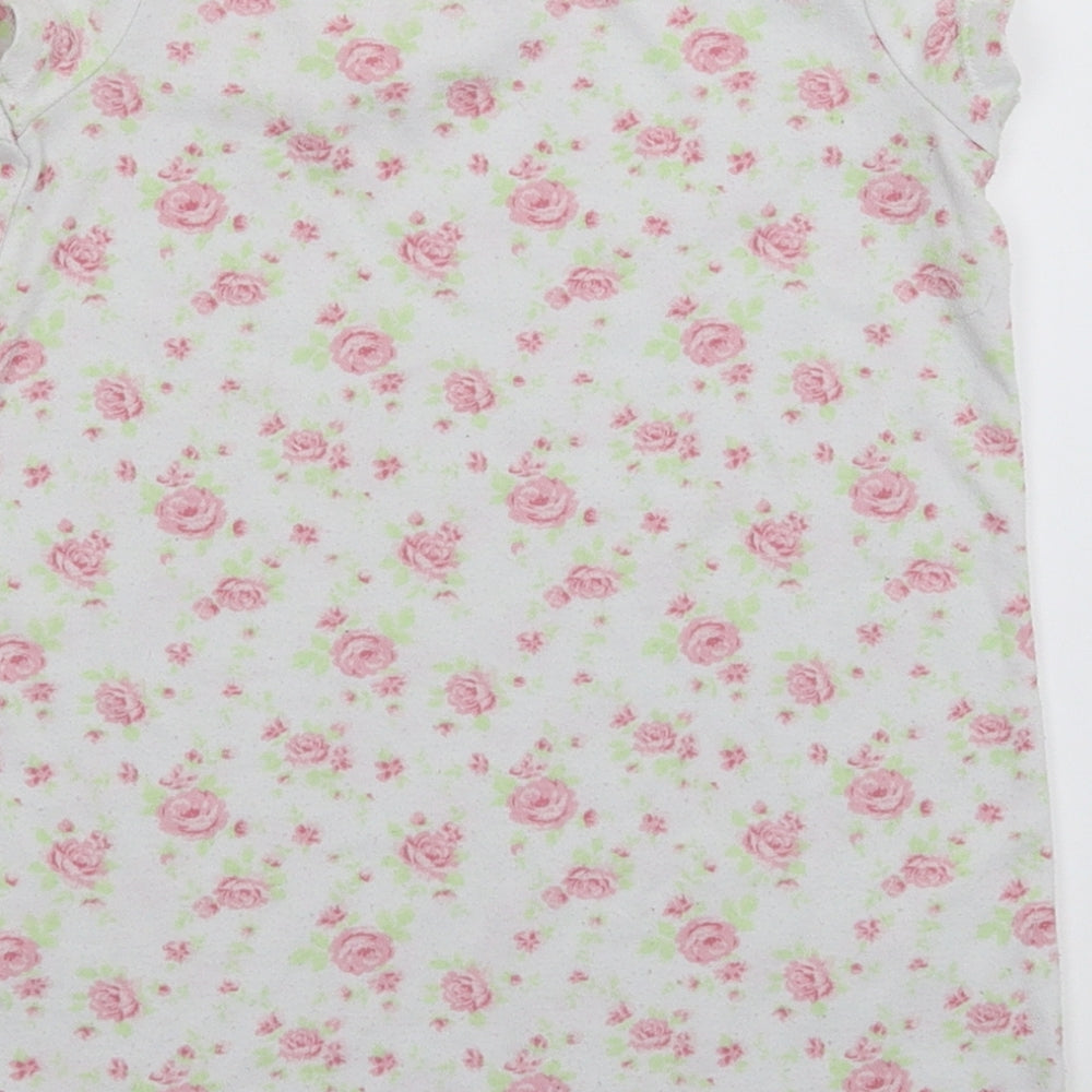 George Girls White Floral  T-Shirt Dress  Size 2-3 Years