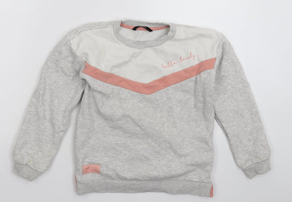 Preloved George Girls Grey   Pullover Sweatshirt Size 8-9 Years - Front