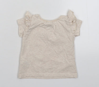Back view of Next girls’ grey basic t-shirt, size 3-6, months