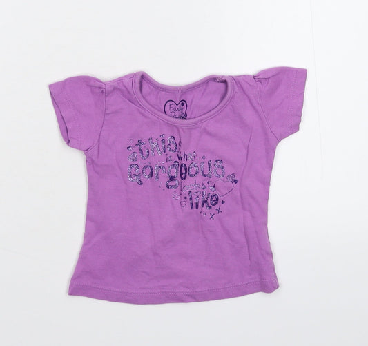 Earlydays Baby Purple   Basic T-Shirt Size 9-12 Months