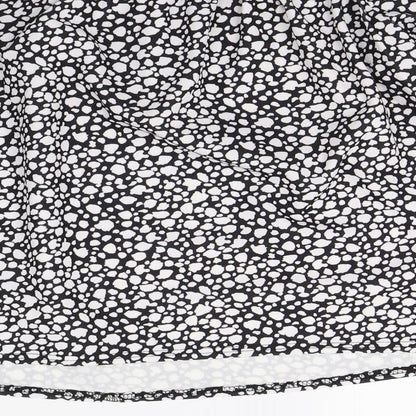 Preloved Simply Be Womens Black Animal Print  Basic Blouse Size 12 - Label