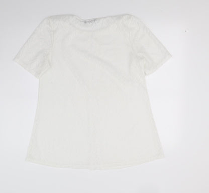 Preloved Ruifine Womens White   Tunic T-Shirt Size M - Back
