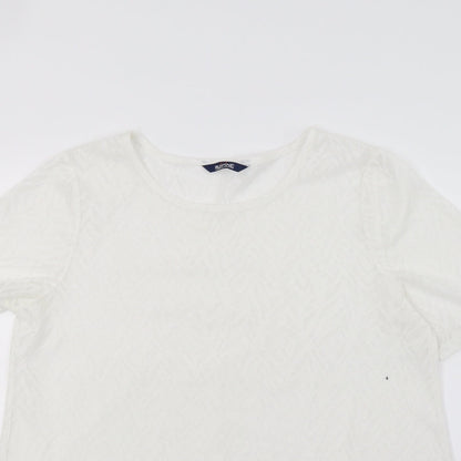Preloved Ruifine Womens White   Tunic T-Shirt Size M - Detail