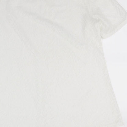 Preloved Ruifine Womens White   Tunic T-Shirt Size M - Label
