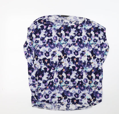 Preloved Definitions Womens Purple Floral  Basic Tank Size 10 - Front