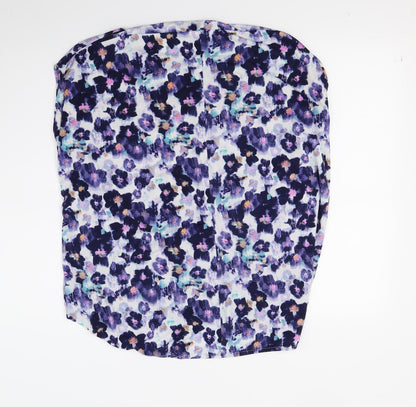 Preloved Definitions Womens Purple Floral  Basic Tank Size 10 - Back
