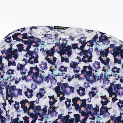 Preloved Definitions Womens Purple Floral  Basic Tank Size 10 - Detail