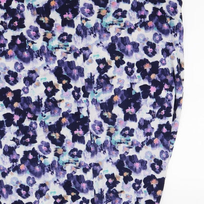 Preloved Definitions Womens Purple Floral  Basic Tank Size 10 - Label