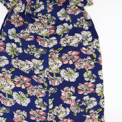 Preloved Primark Womens Blue Floral  A-Line  Size 6 - Label