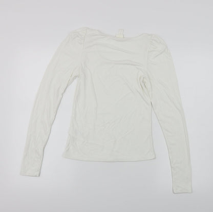 Preloved H&M  Womens White   Pullover Jumper Size XS - Back