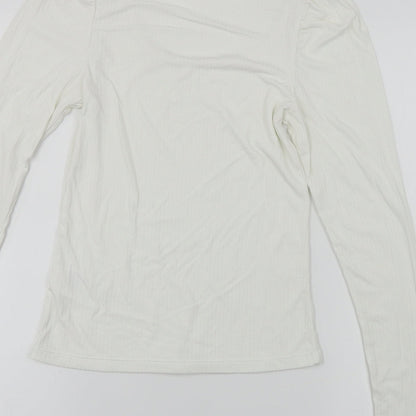 Preloved H&M  Womens White   Pullover Jumper Size XS - Label