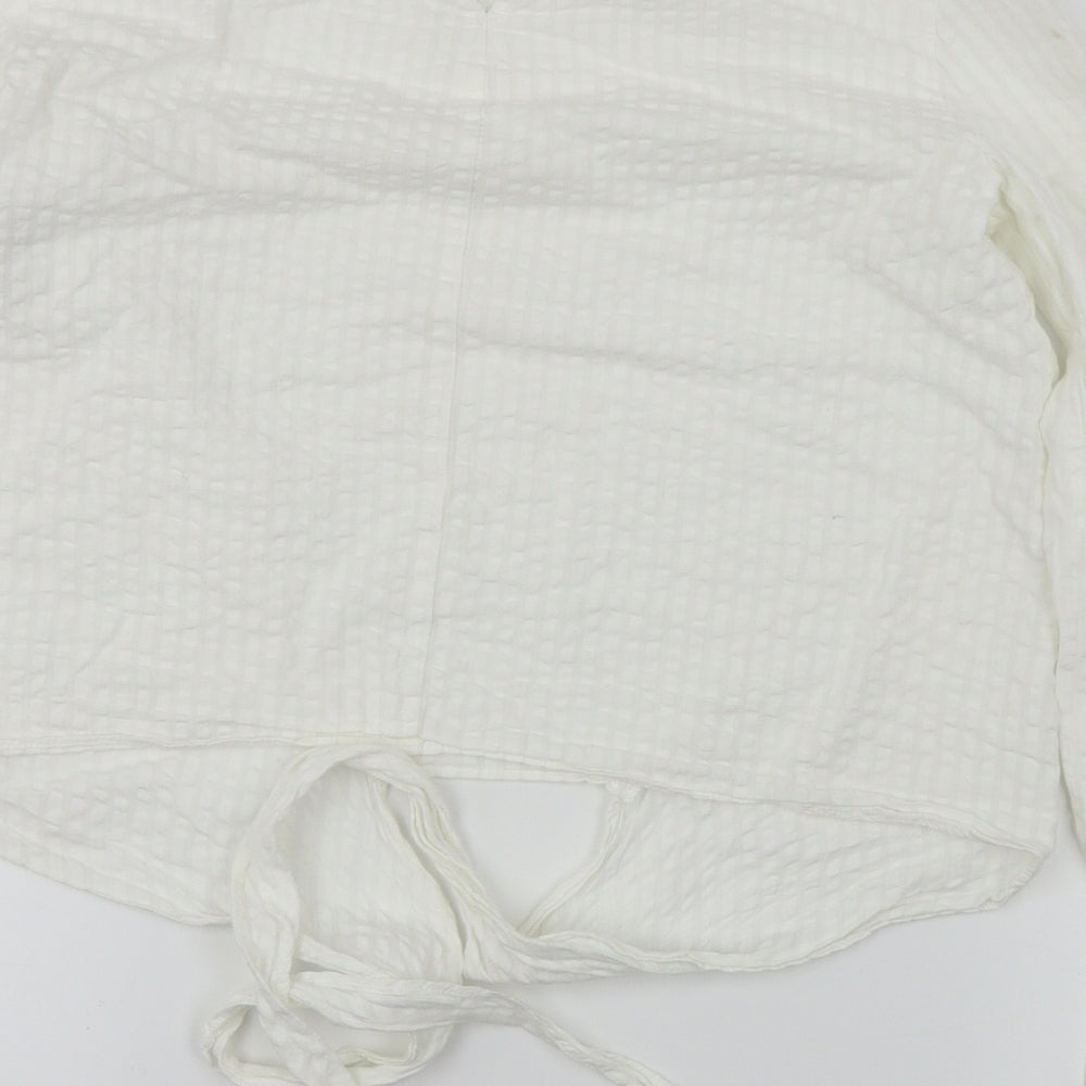 H&M  Womens White   Basic Blouse Size 6