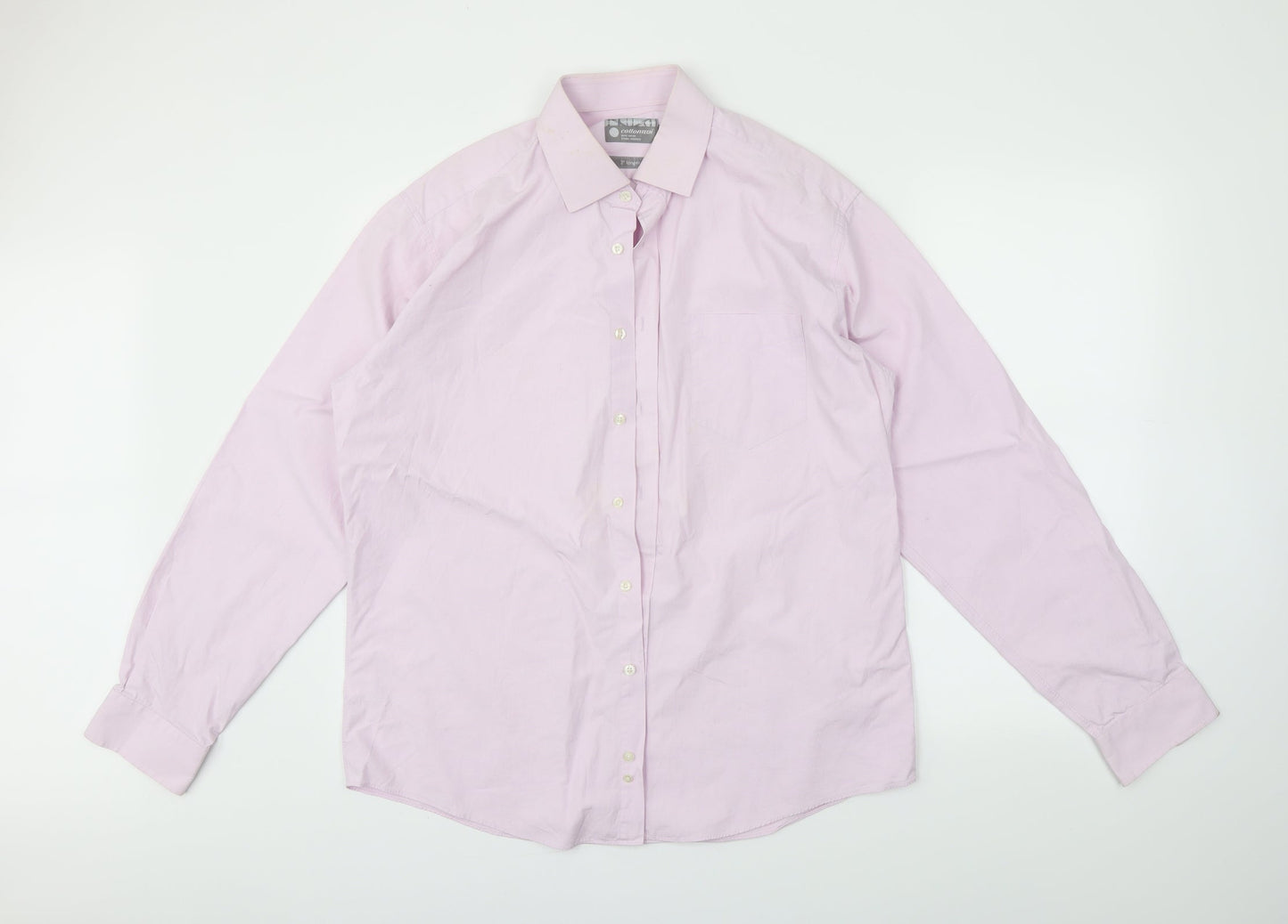 cottontech Mens Pink    Button-Up Size L