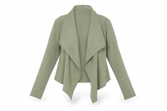 Front view of Missguided women’s green jacket, size UK 10