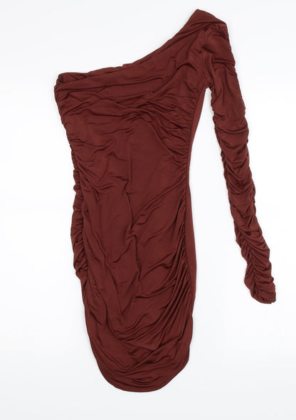 Back view of Missguided women’s brown bodycon, size UK 8