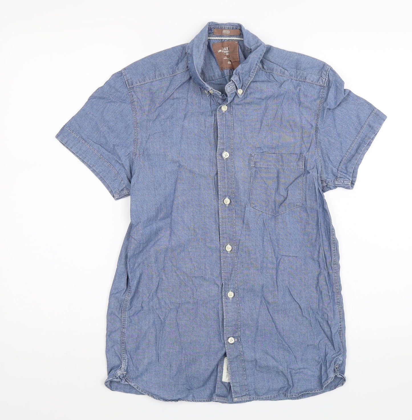 H&M Mens Blue    Button-Up Size S