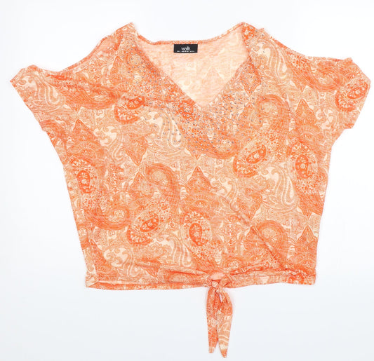 Wallis Womens Orange Paisley  Basic Blouse Size S