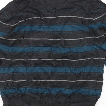 Preloved NEXT Mens Grey Striped  Pullover Jumper Size M - Label