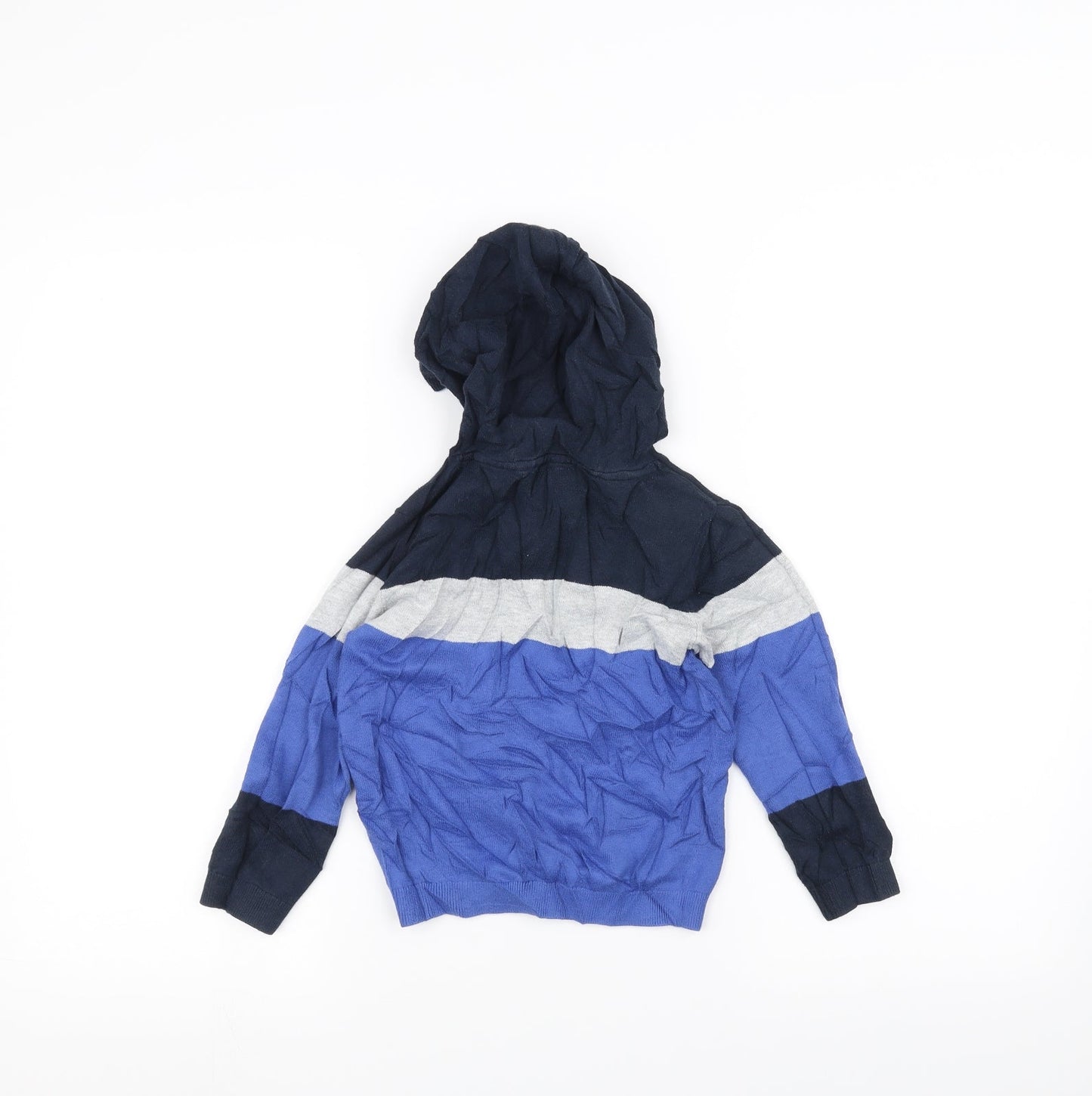NEXT Boys Blue Striped  Pullover Hoodie Size 4 Years