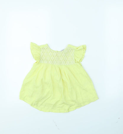 Additional front view of Evie girls’ yellow basic blouse, size 2, years