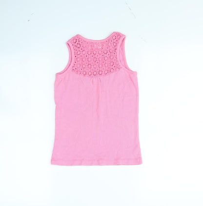 Back view of George girls’ pink basic tank, size 9, years
