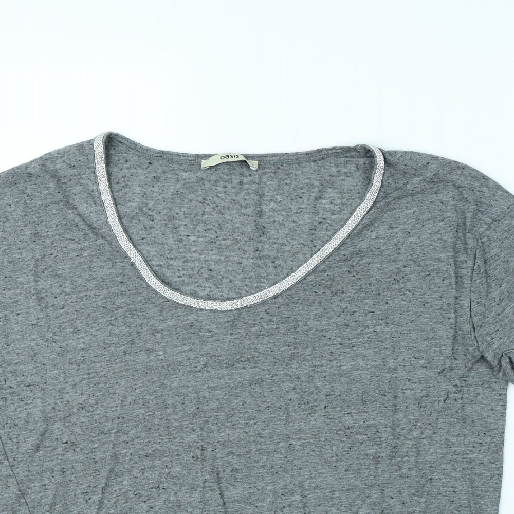 Oasis Womens Grey   Basic T-Shirt Size L