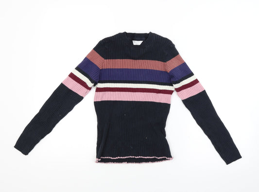 M&S Girls Beige Striped  Pullover Jumper Size 10-11 Years