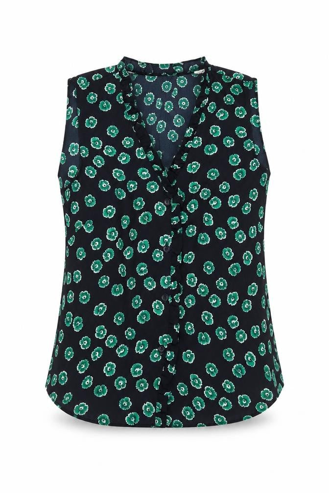Whistler Womens Blue Floral  Basic Button-Up Size 6