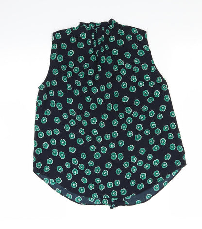 Whistler Womens Blue Floral  Basic Button-Up Size 6