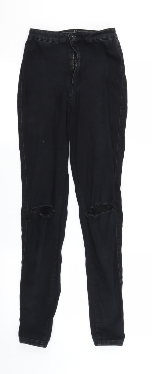 Missguided Womens Black  Denim Skinny Jeans Size 6 L28 in