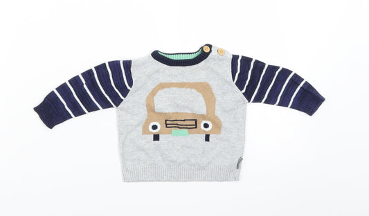 Nutmeg Baby Grey   Pullover Jumper Size 0-3 Months  - car