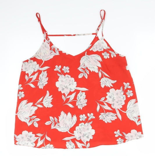 Primark Womens Red Floral  Basic Blouse Size 14