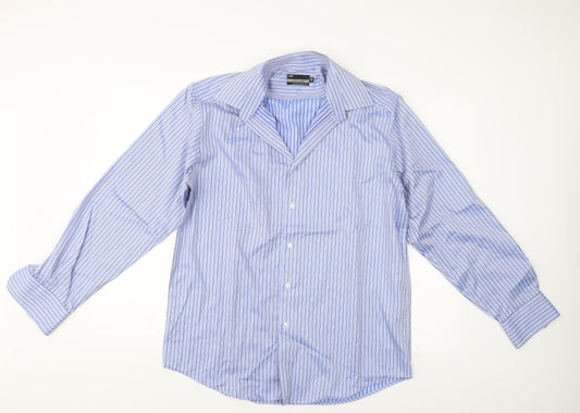 Marks and Spencer Mens Blue Striped   Dress Shirt Size 40