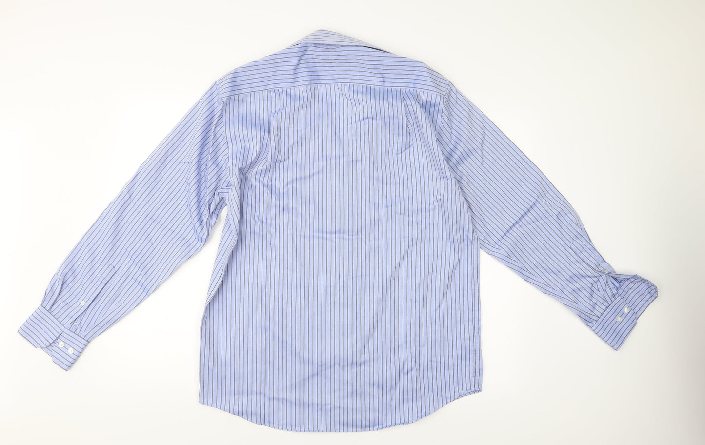 Marks and Spencer Mens Blue Striped   Dress Shirt Size 40