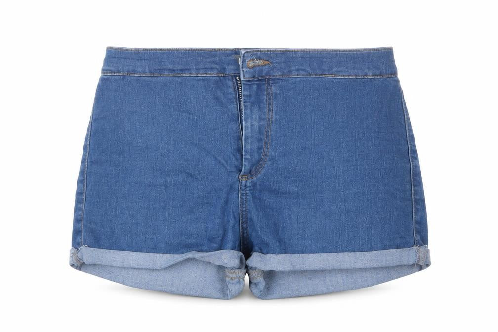 Topshop Womens Blue  Denim Hot Pants Shorts Size 30 in