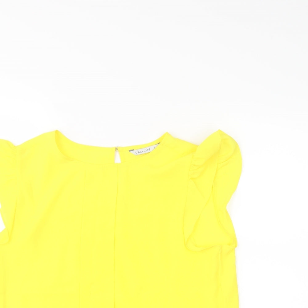 Calliope Womens Yellow   Basic Blouse Size S