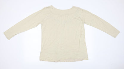 Preloved Preworn Womens Beige   Basic T-Shirt Size L - Back